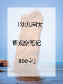 幼儿园大班观察笔记800字