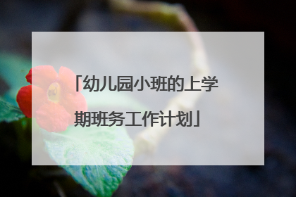 幼儿园小班的上学期班务工作计划