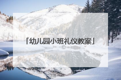 幼儿园小班礼仪教案