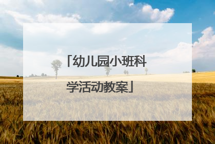 幼儿园小班科学活动教案
