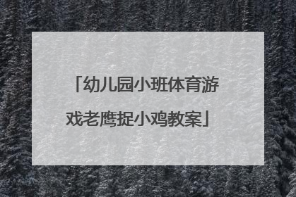 幼儿园小班体育游戏老鹰捉小鸡教案