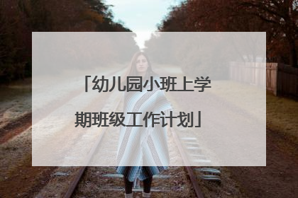 幼儿园小班上学期班级工作计划