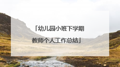 幼儿园小班下学期教师个人工作总结