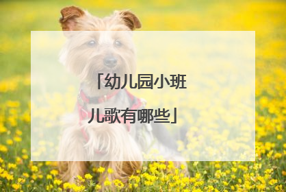 幼儿园小班儿歌有哪些