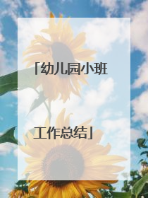 幼儿园小班工作总结