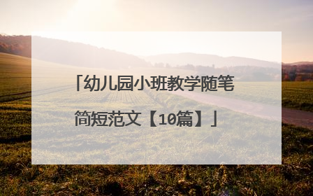 幼儿园小班教学随笔简短范文【10篇】