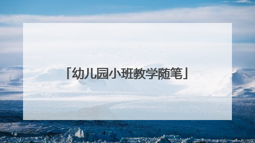 幼儿园小班教学随笔