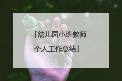 幼儿园小班教师个人工作总结