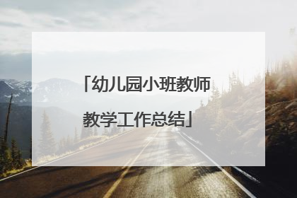 幼儿园小班教师教学工作总结