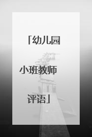 幼儿园小班教师评语