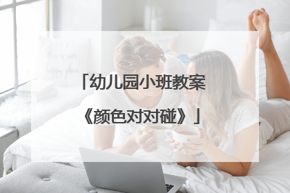 幼儿园小班教案《颜色对对碰》