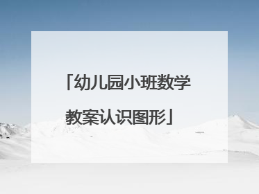 幼儿园小班数学教案认识图形