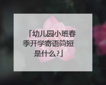 幼儿园小班春季开学寄语简短是什么?