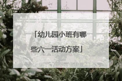 幼儿园小班有哪些六一活动方案