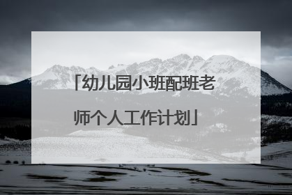 幼儿园小班配班老师个人工作计划
