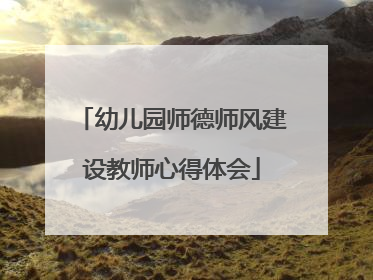 幼儿园师德师风建设教师心得体会