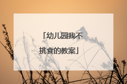 幼儿园我不挑食的教案