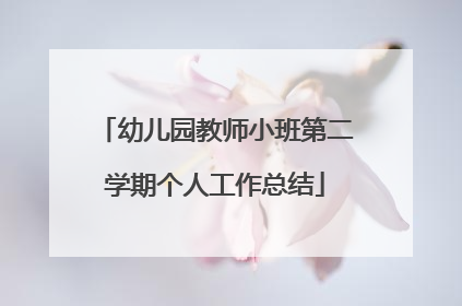 幼儿园教师小班第二学期个人工作总结