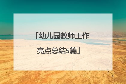 幼儿园教师工作亮点总结5篇