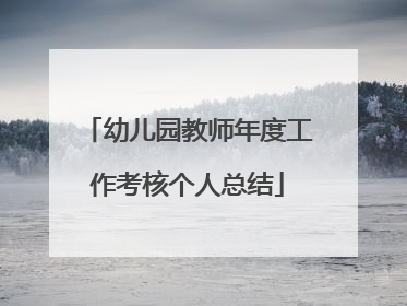 幼儿园教师年度工作考核个人总结