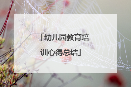 幼儿园教育培训心得总结