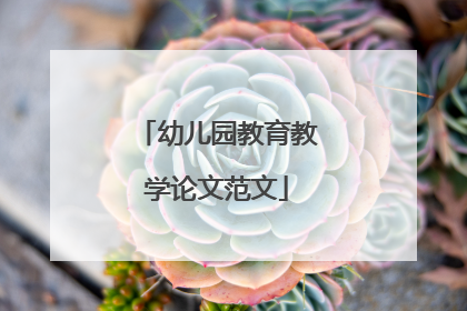 幼儿园教育教学论文范文