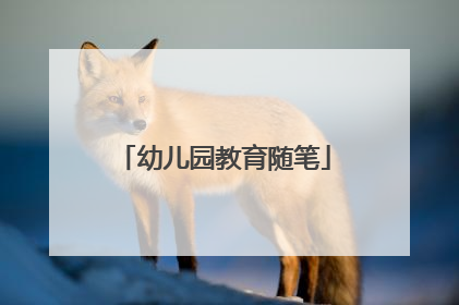 幼儿园教育随笔