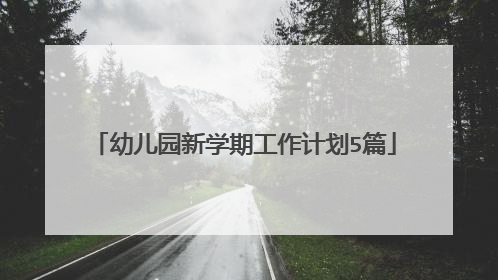 幼儿园新学期工作计划5篇