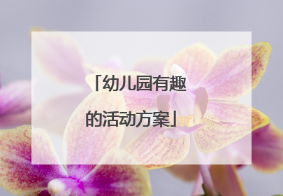 幼儿园有趣的活动方案