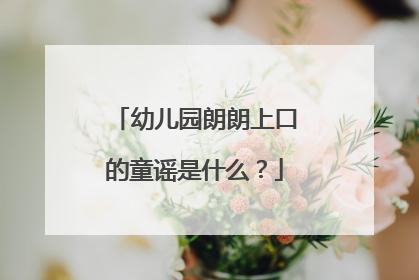 幼儿园朗朗上口的童谣是什么?