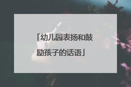 幼儿园表扬和鼓励孩子的话语
