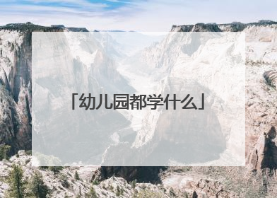 幼儿园都学什么