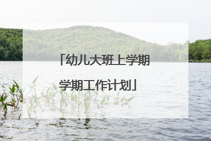 幼儿大班上学期学期工作计划