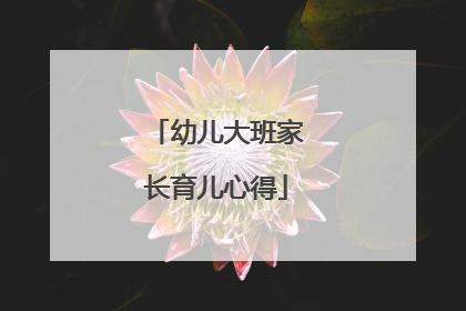 幼儿大班家长育儿心得