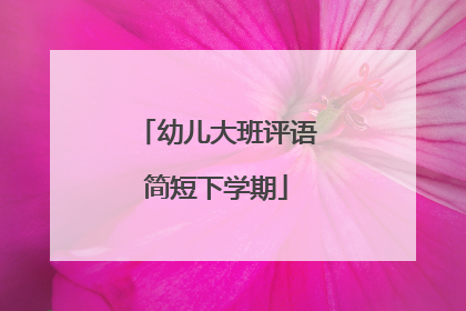 幼儿大班评语简短下学期