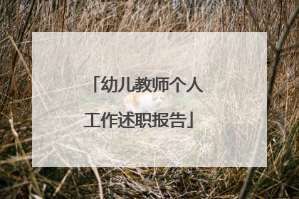 幼儿教师个人工作述职报告