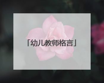 幼儿教师格言