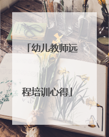 幼儿教师远程培训心得