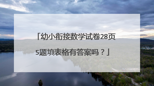 幼小衔接数学试卷28页5题填表格有答案吗？