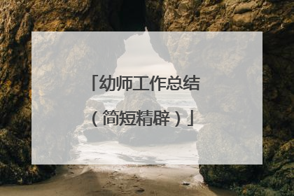 幼师工作总结(简短精辟)