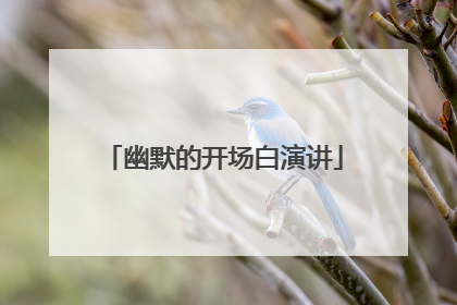 幽默的开场白演讲