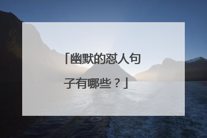 幽默的怼人句子有哪些?