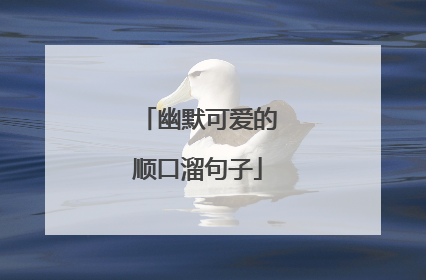 幽默可爱的顺口溜句子