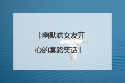 幽默哄女友开心的套路笑话