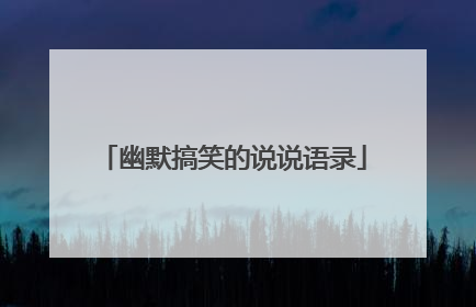 幽默搞笑的说说语录