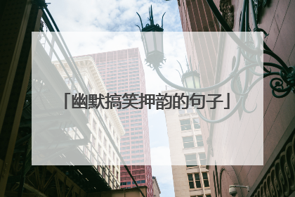 幽默搞笑押韵的句子