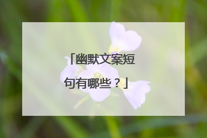 幽默文案短句有哪些？