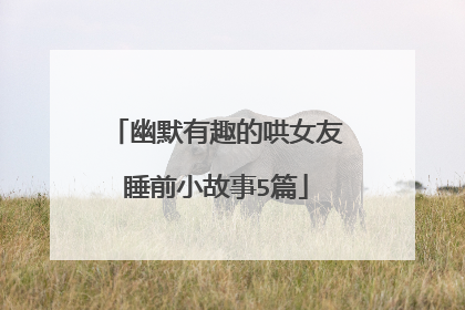 幽默有趣的哄女友睡前小故事5篇