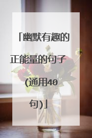 幽默有趣的正能量的句子 (通用40句)