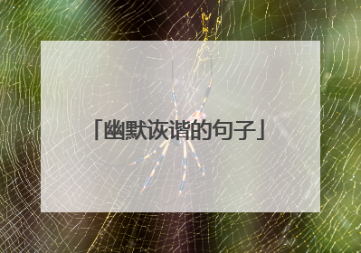 幽默诙谐的句子